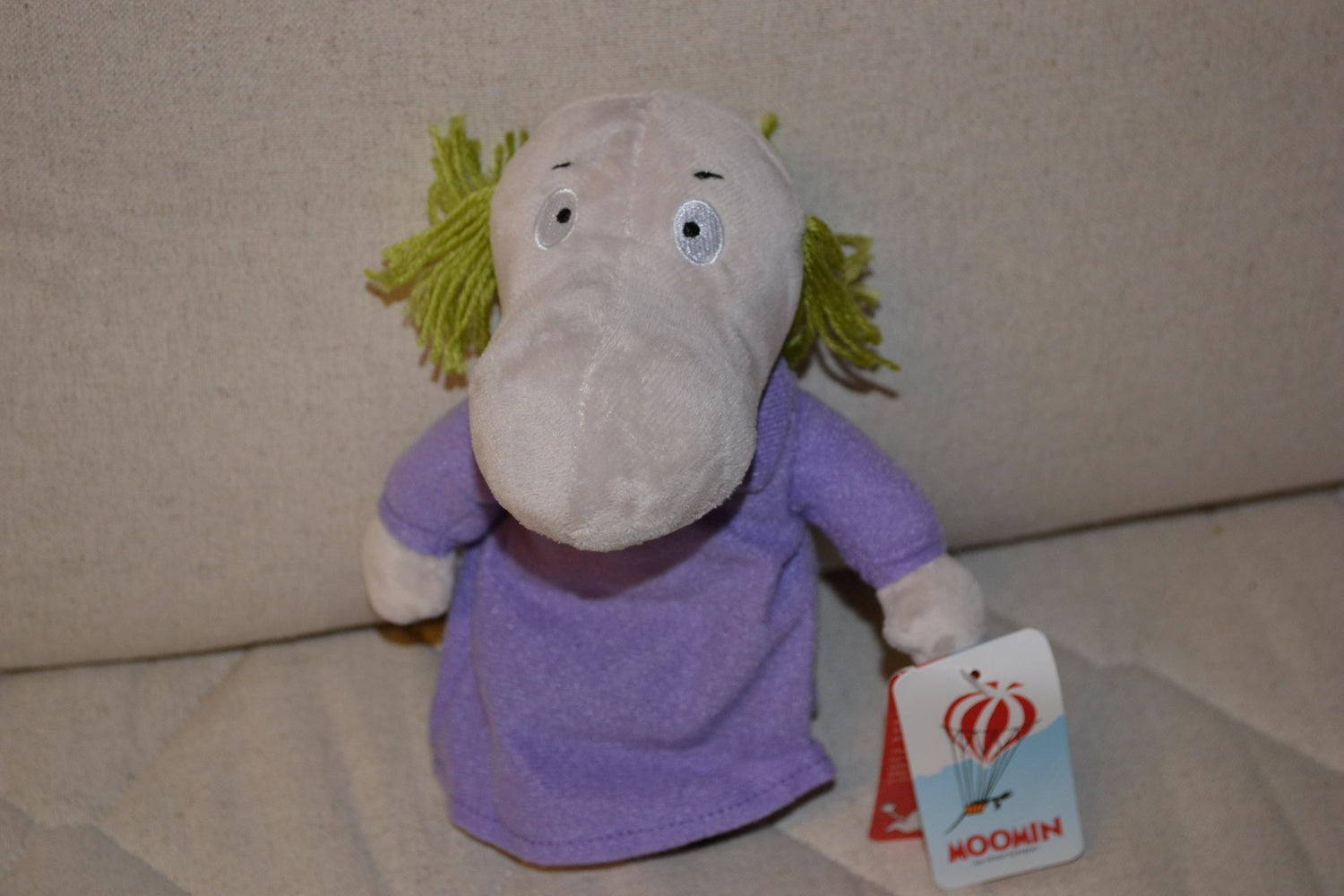 Hemulen fr Mumin Mjukis Plushie 22cm Grönt Hår Ny