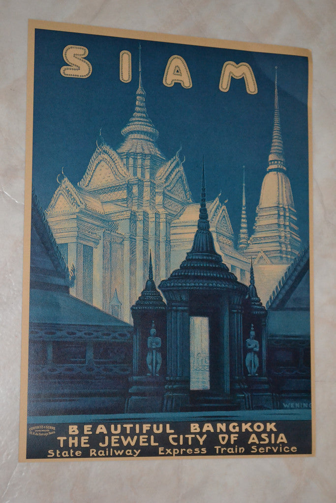 SIAM Thailand, Beatiful Bangkok Juvelen Asien Poster 30*42cm