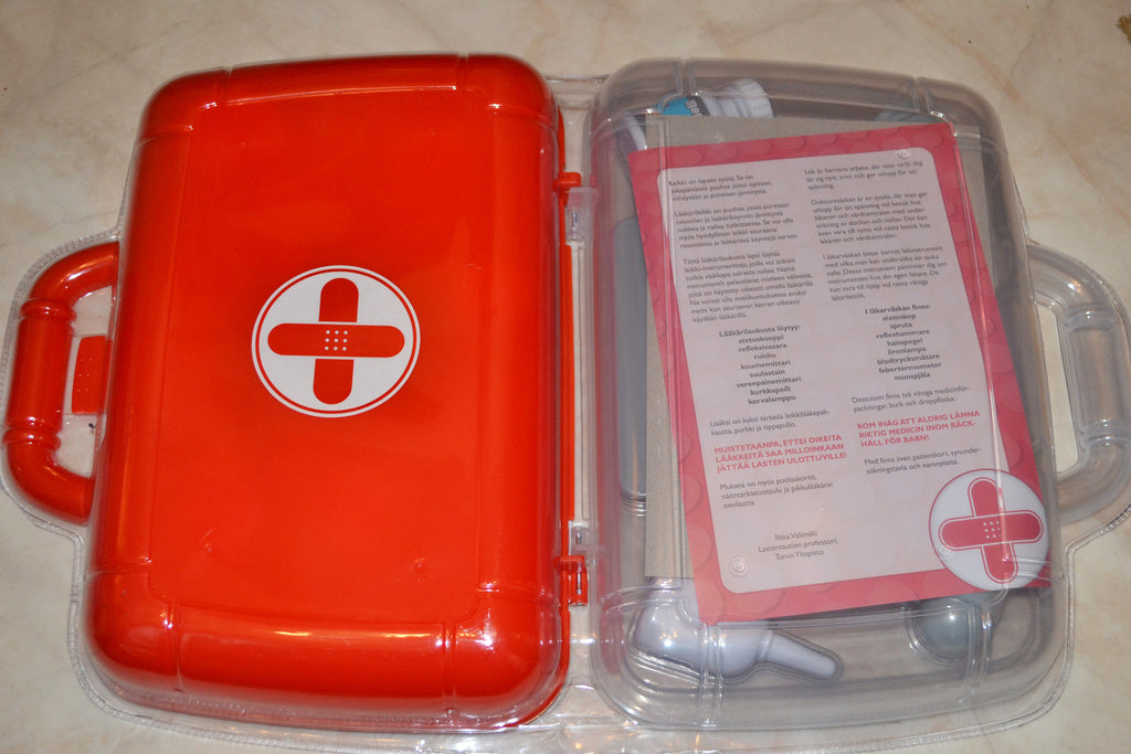 Stor Doktorsväska (Över 10st Delar, Stetoskop, Spruta, Blodtryck mm) 20-12cm Ny