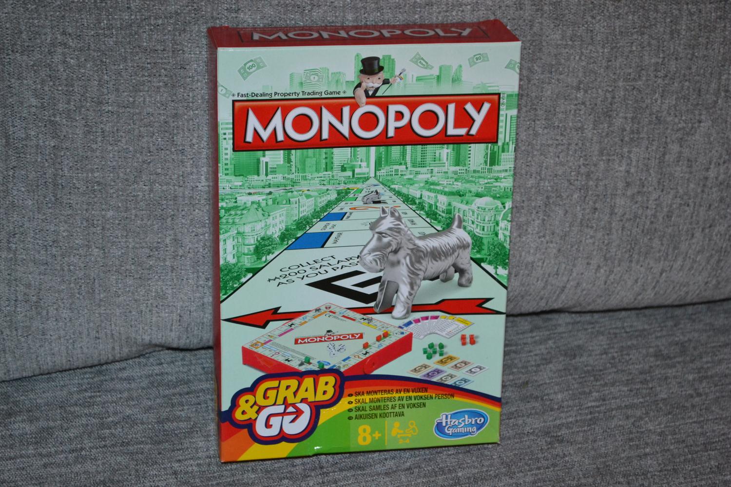Monopoly Grab and Go Brädspel Monopol Reseversion Hasbro Ny