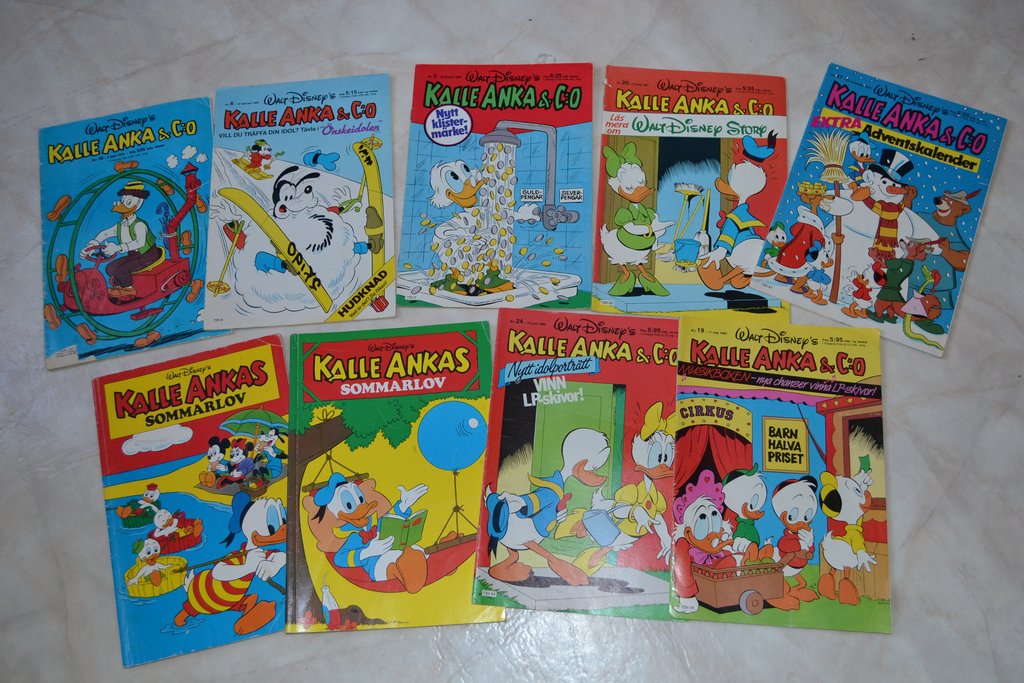 9st Kalle Anka Tidningar Retro (Tidigt 80-Tal), 1983, 1982,1