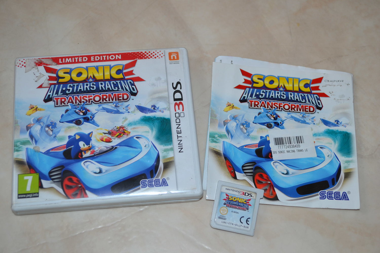 Sonic and All Stars Racing Transformed 3DS Nintendo Komplett Fint Skick