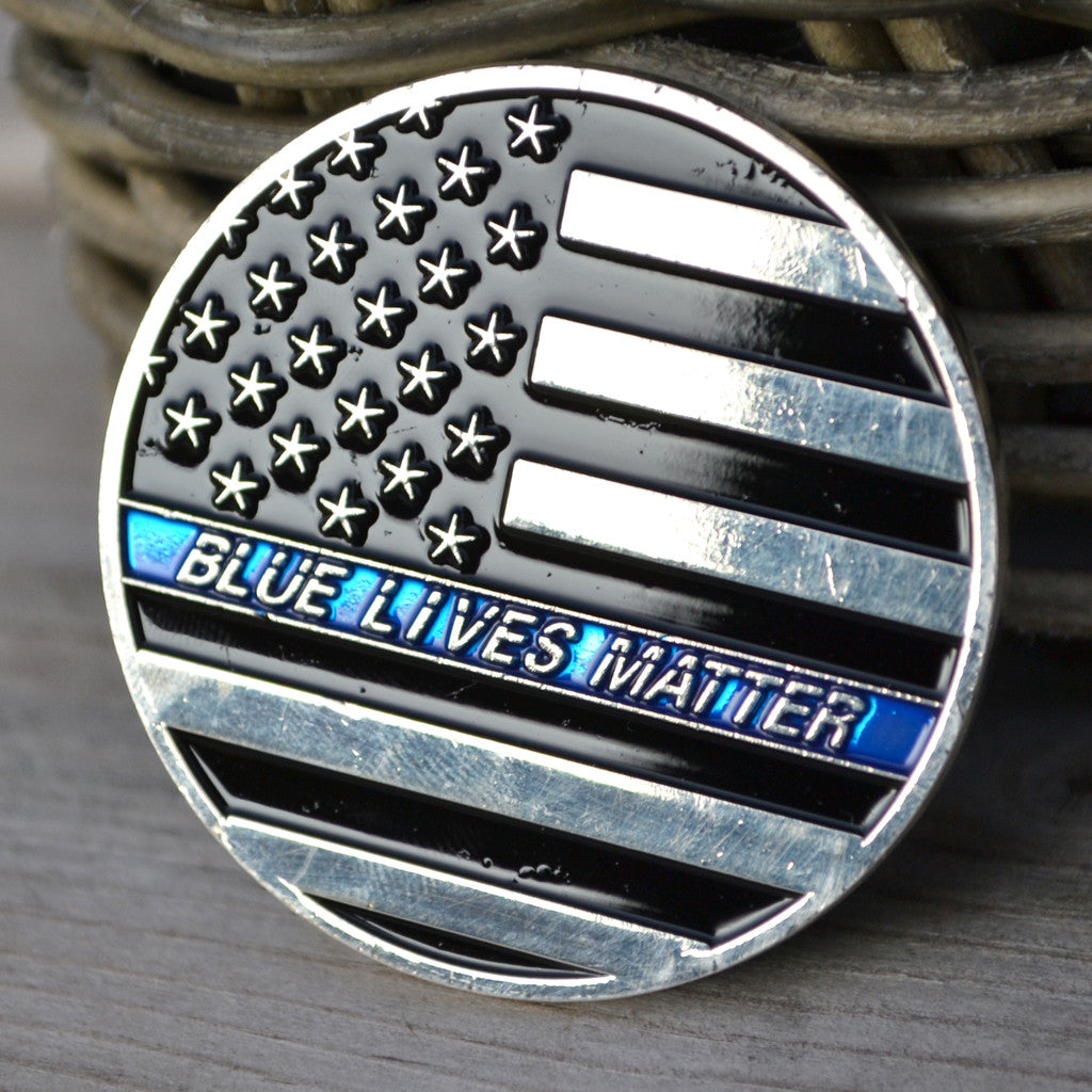 Blue Lives Matter (Stöd för Polisen) Mynt Silver Plätering 3D Ny