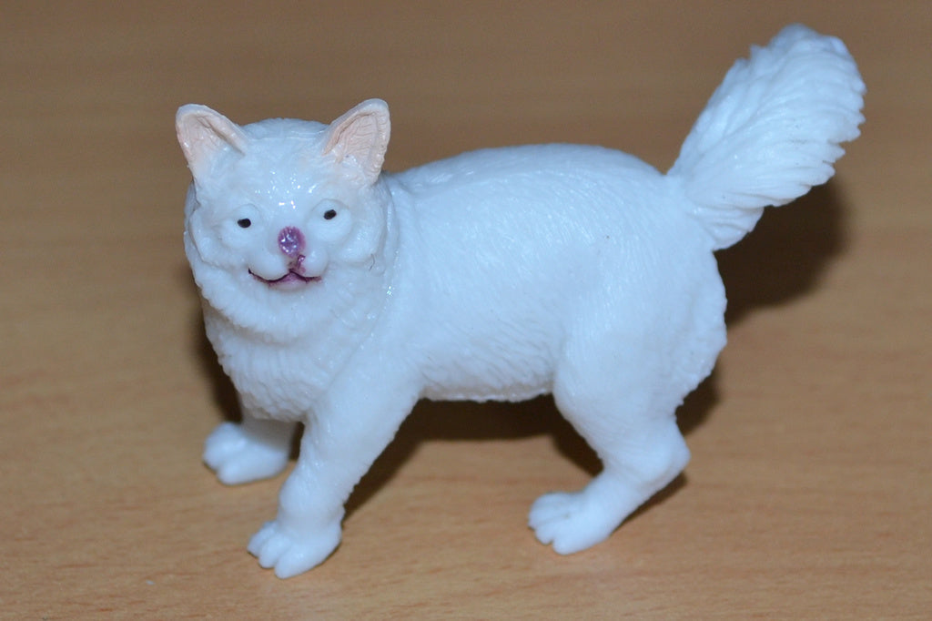 Vit Rosa Öron "Vakt" Katt 6cm Lek/Prydnad/Present Ny