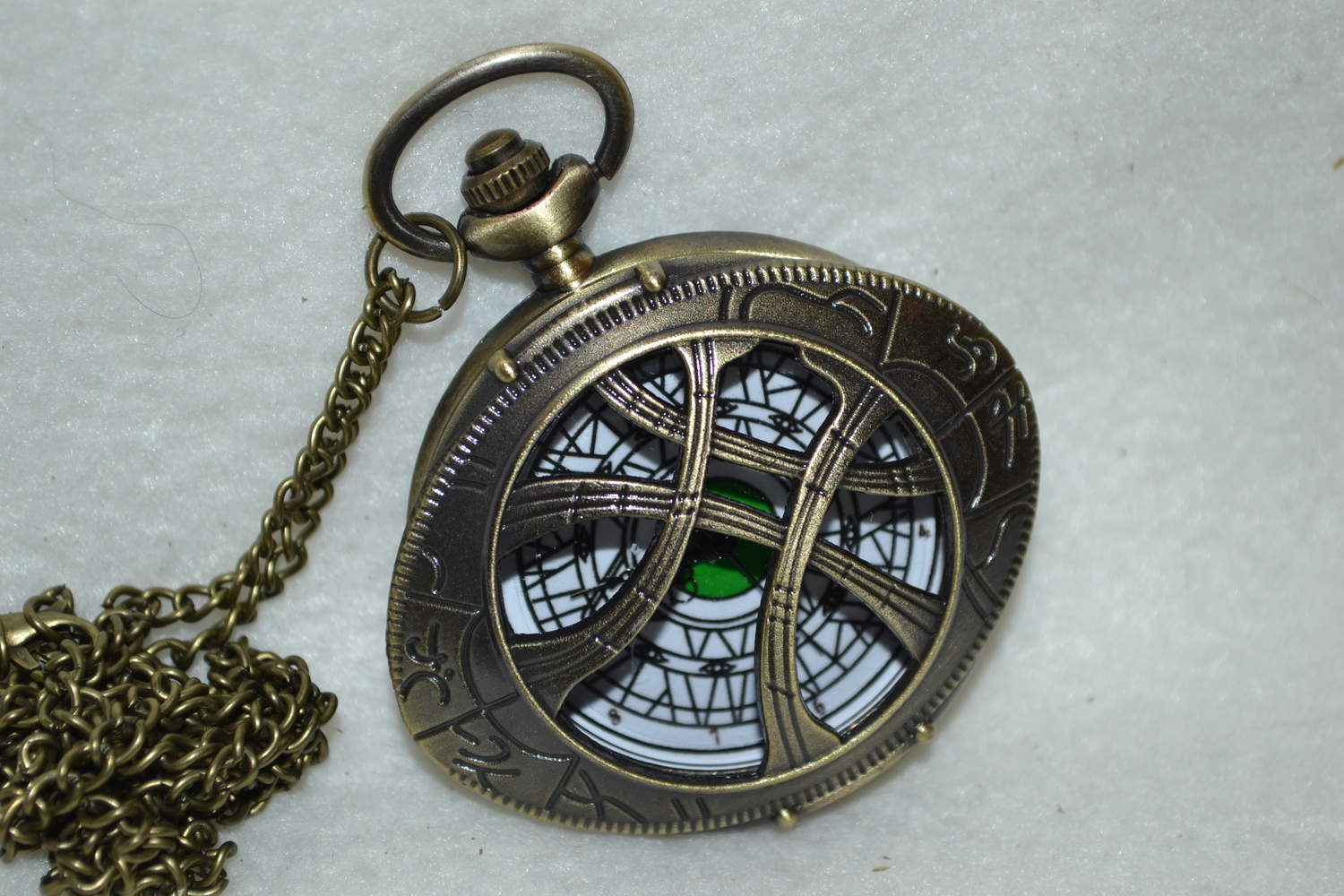 Ögat fr. Doctor Strange Grön Fickur (Quartz) Halsband Ny