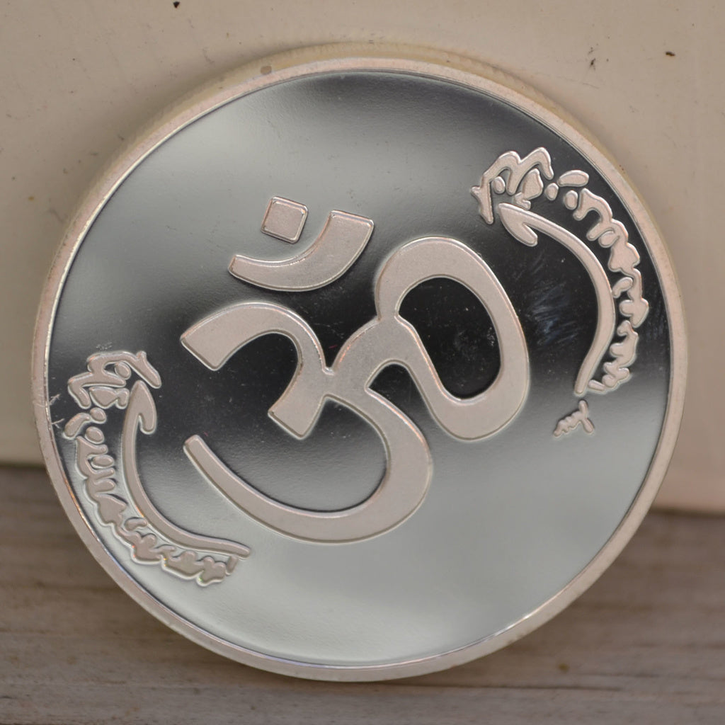Ganesha Yoga Märke Indien Mynt Silver Plätering Ny