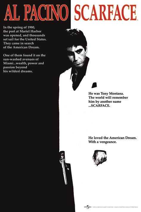 Scarface Omslag Movie Cover Maxi Poster 61*91,5cm Al Pacino Ny