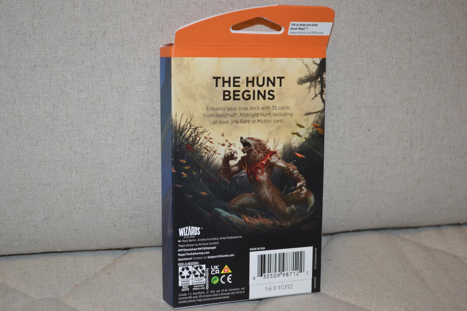 Blå Innistrad Midnight Hunt Theme Booster Magic the Gathering MTG ENG Ny