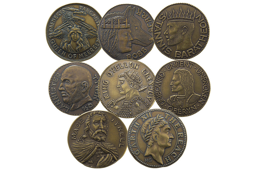 8st Mynt 1/2 Dragon (Olika Hus, Stark mfl) Game of Thrones S