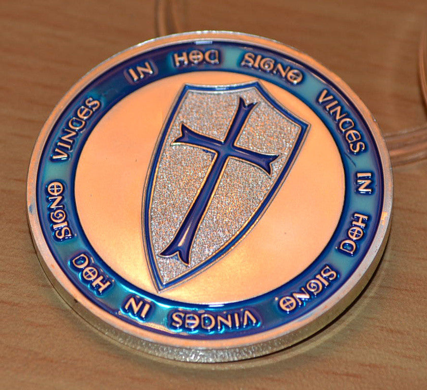 Knights Templar Blå Silver Mynt Tempelriddarorden Se hit! Mi