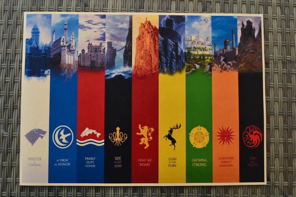 Motton Game of Thrones (Stark, Targaryen mfl) Poster Affisch