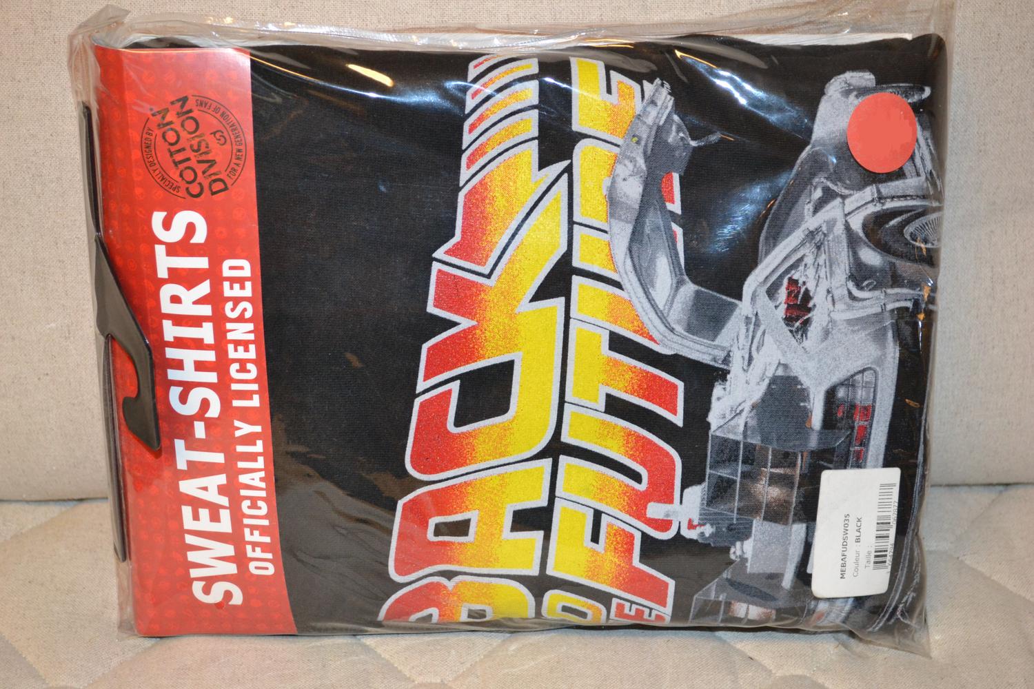 Back To The Future Svart Hoodie Tröja Svart Strl L Ny