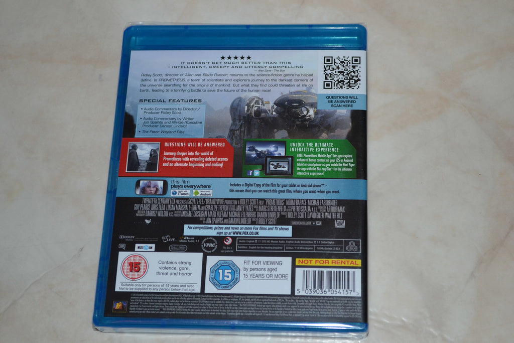 Prometheus (2012) Film Bluray Nyskick
