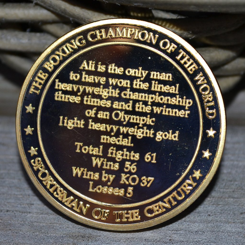 Muhammad Ali (Boxing Champion, m. statistik) Mynt Guld Pläte