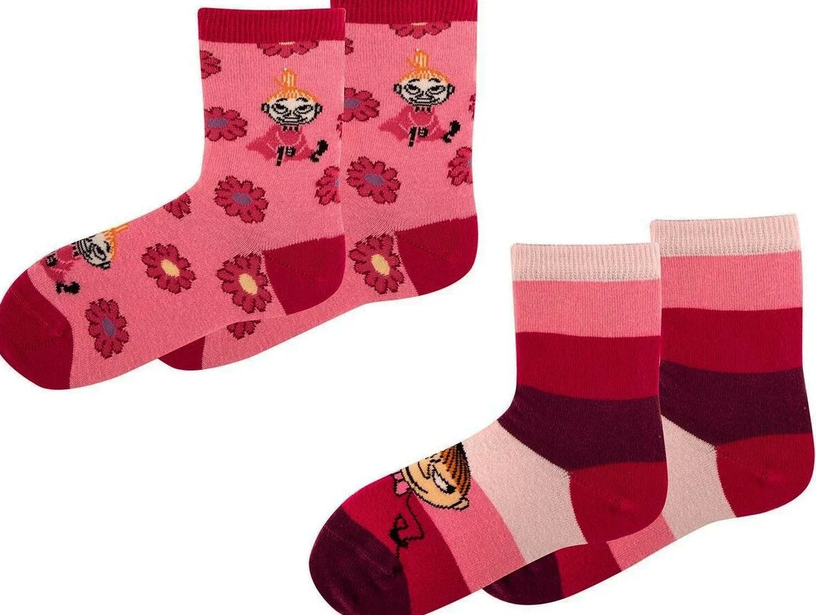 Blomma My Strumpor 2st Par Mumin Strl 23/26 Barn Röd/Rosa Ny