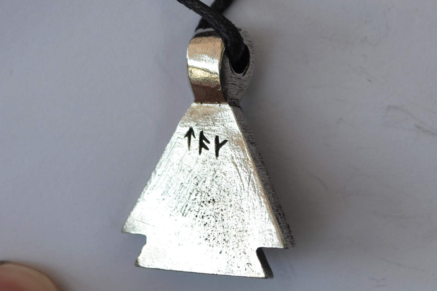 Stor Valknut Halsband Viking (Tenn Handgjord) Smycke Ny