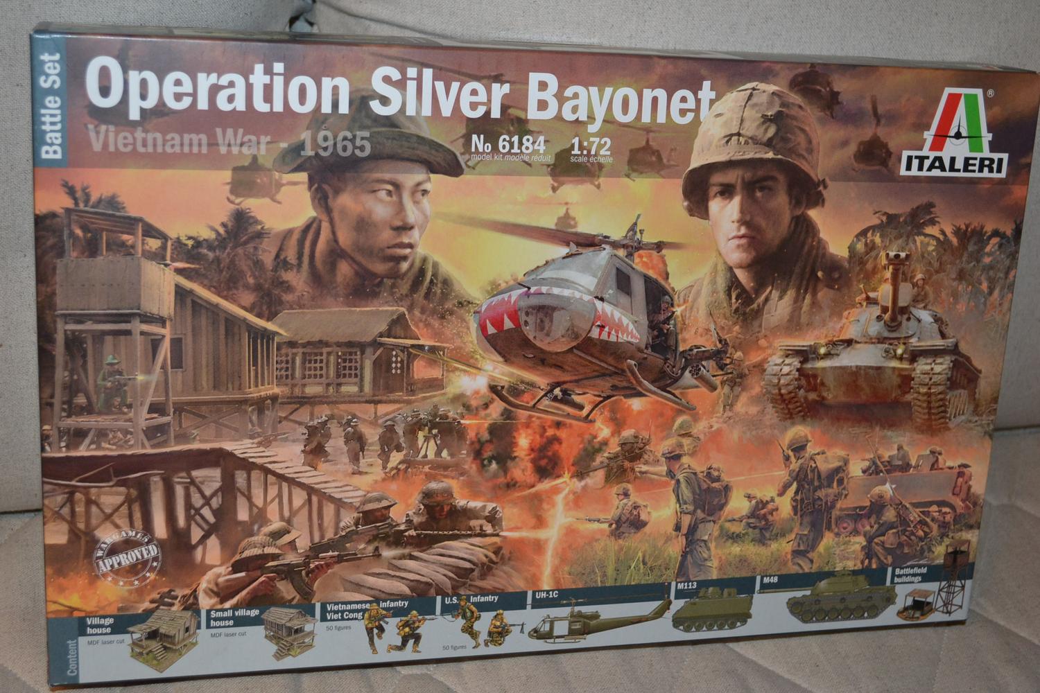 Vietnam War Operation Silver Bayonet 1:72 Italeri Stor Plastbyggsats Figurer Ny