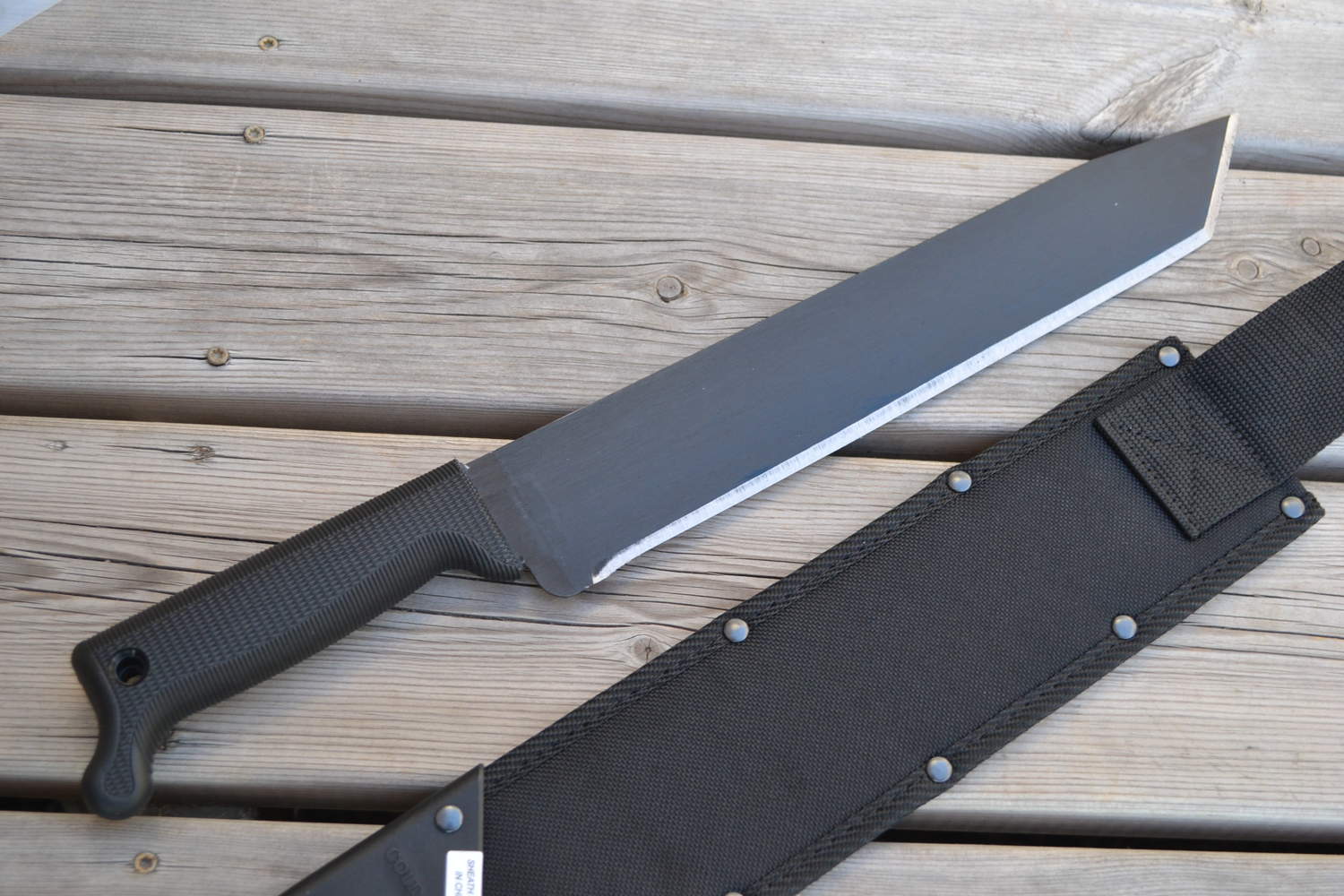 Tanto Machete m. Förvaring/Slida (Cold Steel) Stor Kniv 50/33cm Ny