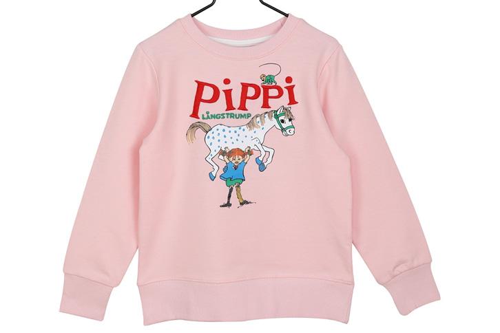 Pippi Långstrump Starkast Rosa Collegetröja Tjocktröja (Strl 92) Ny