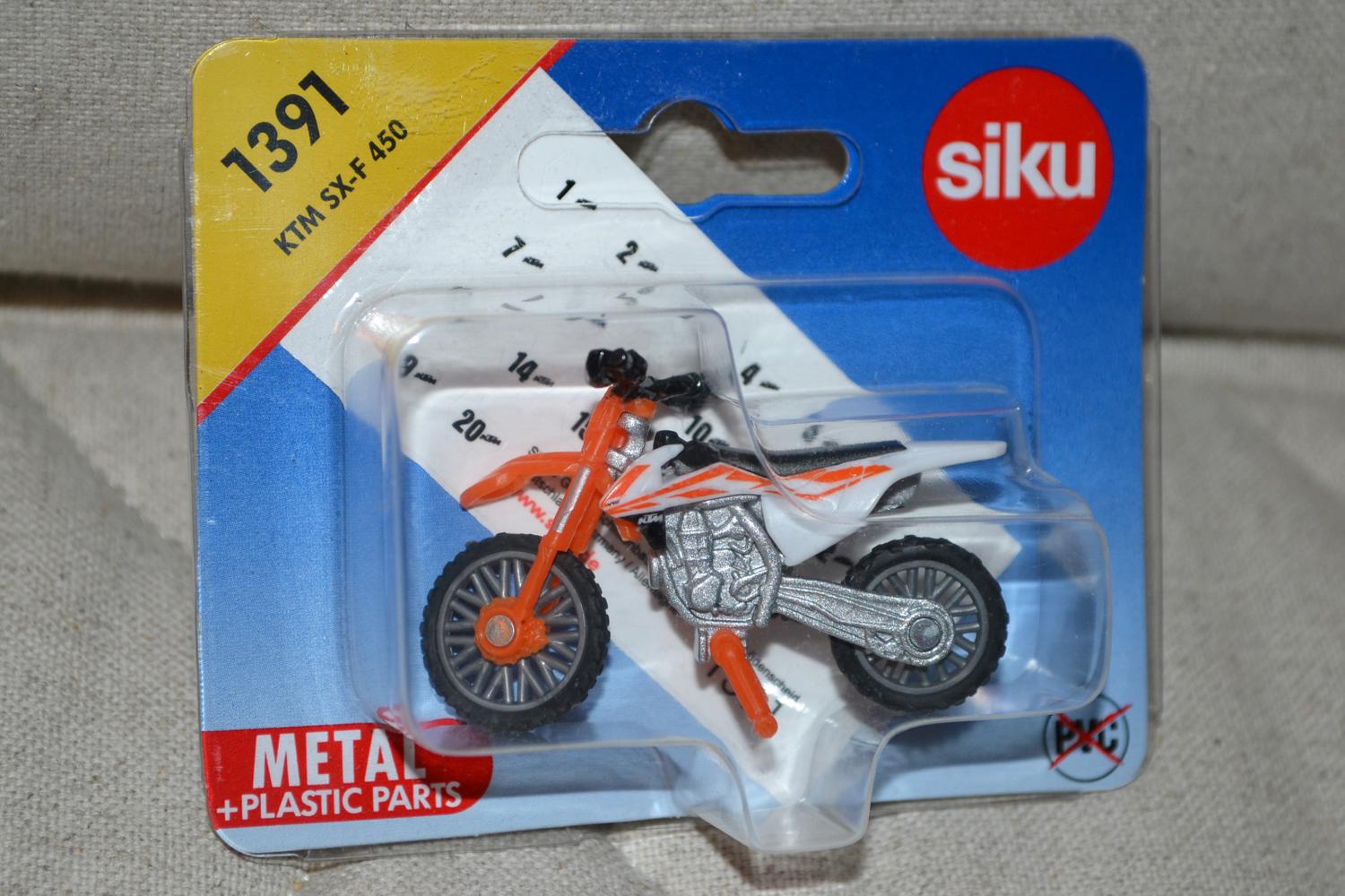 KTM SX-F 450 m. Klistermärken Motorcykel Cross 1:64 Siku 1391 5cm Ny