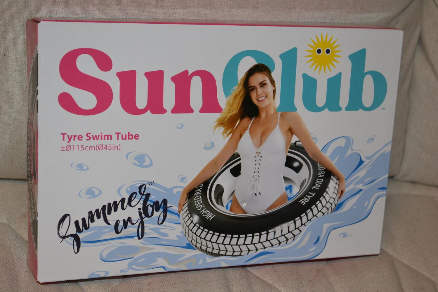 Badring Däck 115cm Stor (Sunclub) Svart/Vit Ny