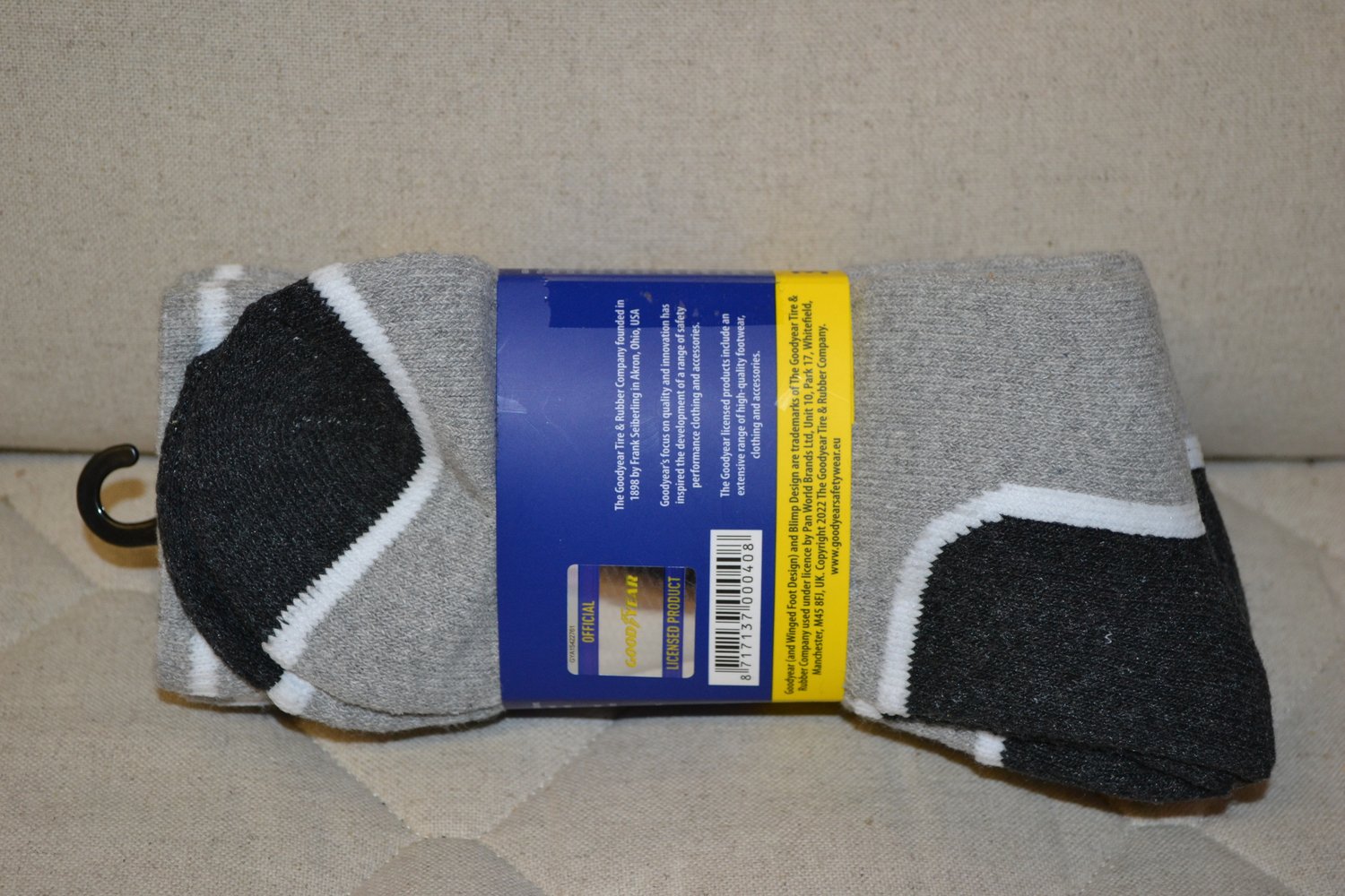 Arbetsstrumpor Goodyear 3-pack Strl 43-46 Grå 55% Bomull 42% Polyester 3% Elasta