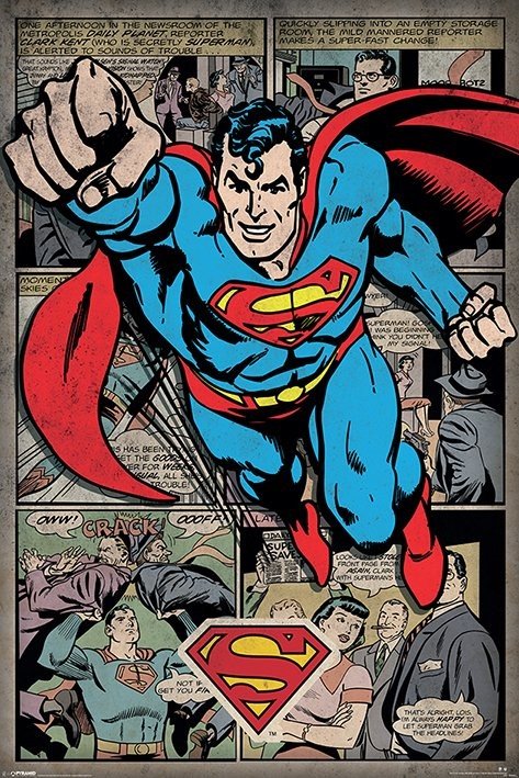 Superman Comic Montage Maxi Poster Affisch 61*90cm Ny
