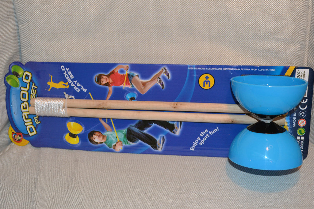 Blå Diabolo m. Träpinnar (Basic) Ny