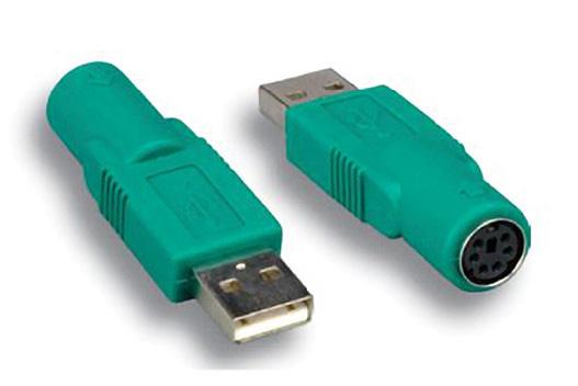 Datormus Adapter USB PS/2 Grön Konverterare Mus Ny