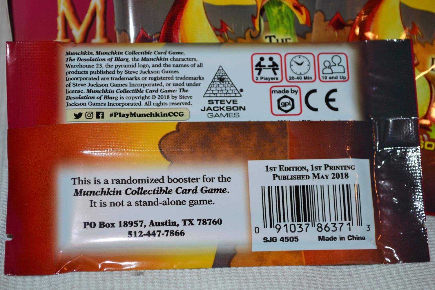 3st Booster Munchkin CCG: Desolation of Blarg (Collectible Card Game) Ny