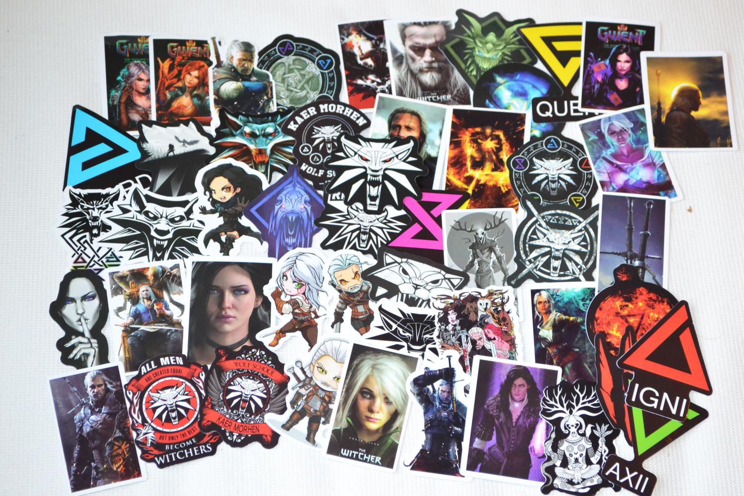 The Witcher Geralt of Rivia Ciri Eskel mfl 50st Klistermärken Stickers 7-4cm Ny