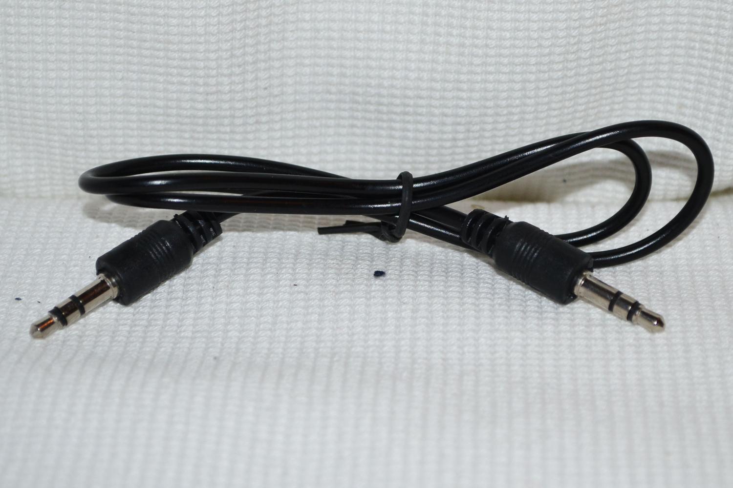 Ljudkabel 0,5 meter RCA 3,5mm Svart Högtalare Ny