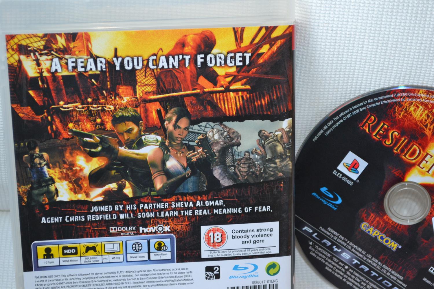 Resident Evil 5 PS3 Playstation 3 (Utan Manual) Fint Skick