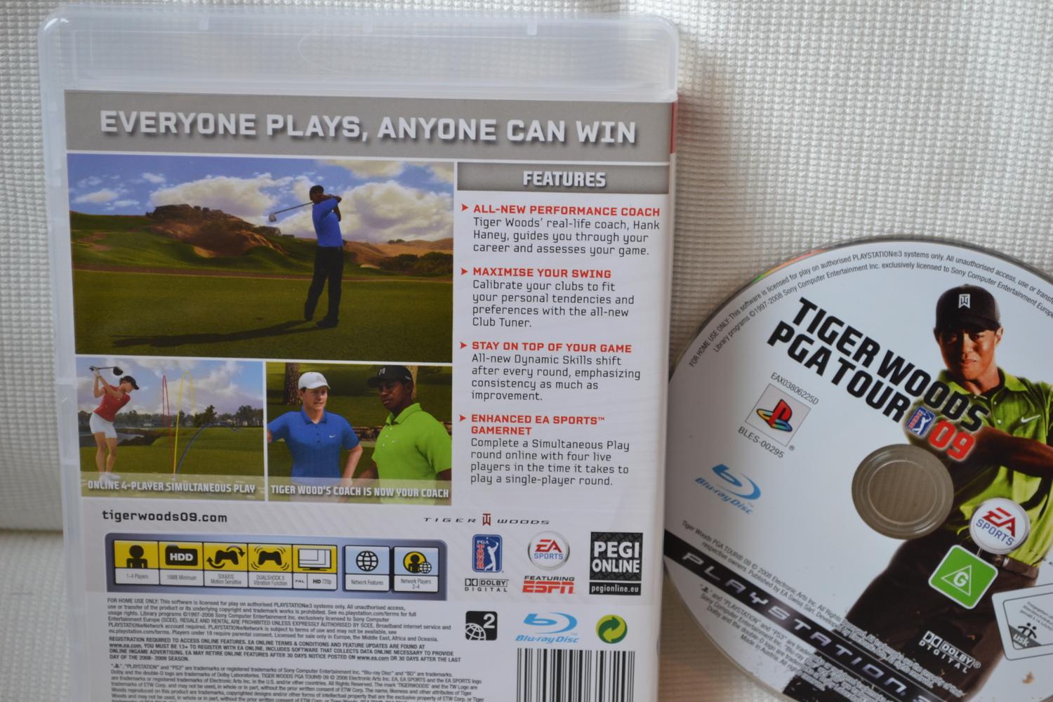 Tiger Woods PGA Tour 09 PS3 Playstation 3 (Utan Manual) Fint Skick
