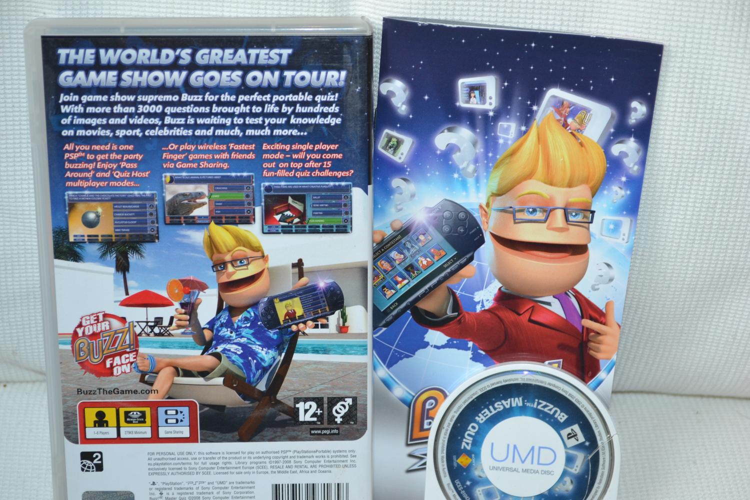 Buzz! Master Quiz PSP Komplett Fint Skick