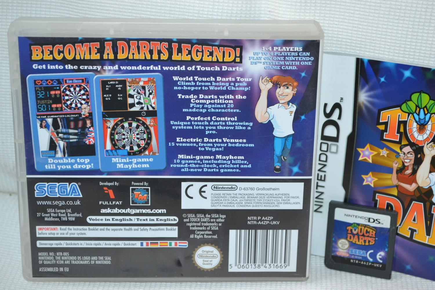 SEGA Presents Touch Darts NDS Nintendo DS Komplett Fint Skick