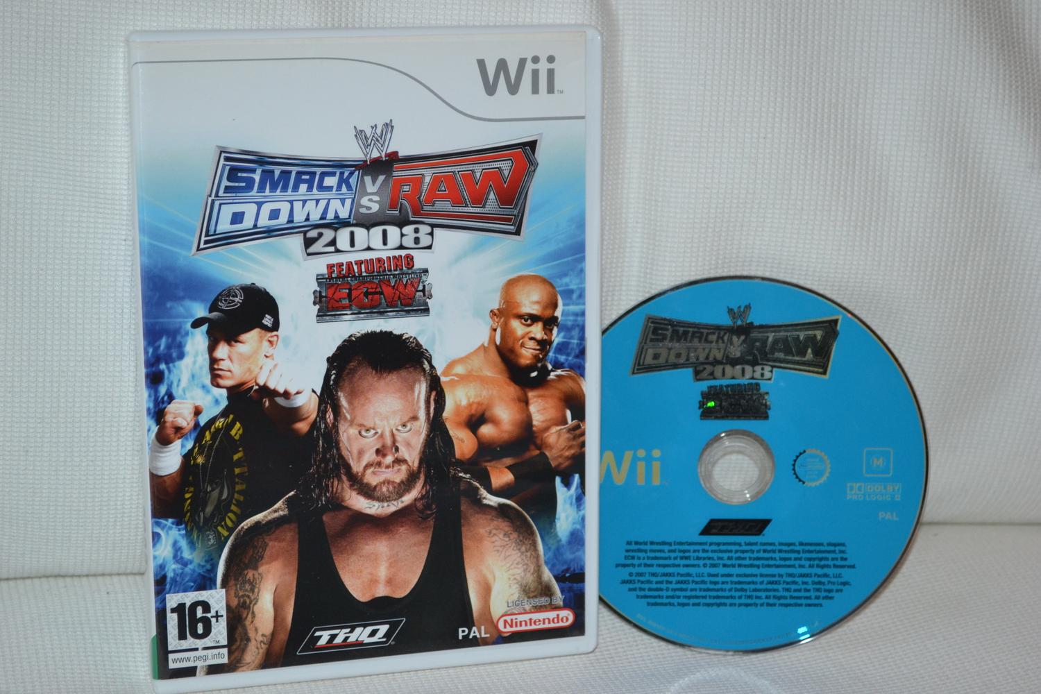 SmackDown Vs Raw 2008 Wii (Utan manual) Nintendo Fint Skick