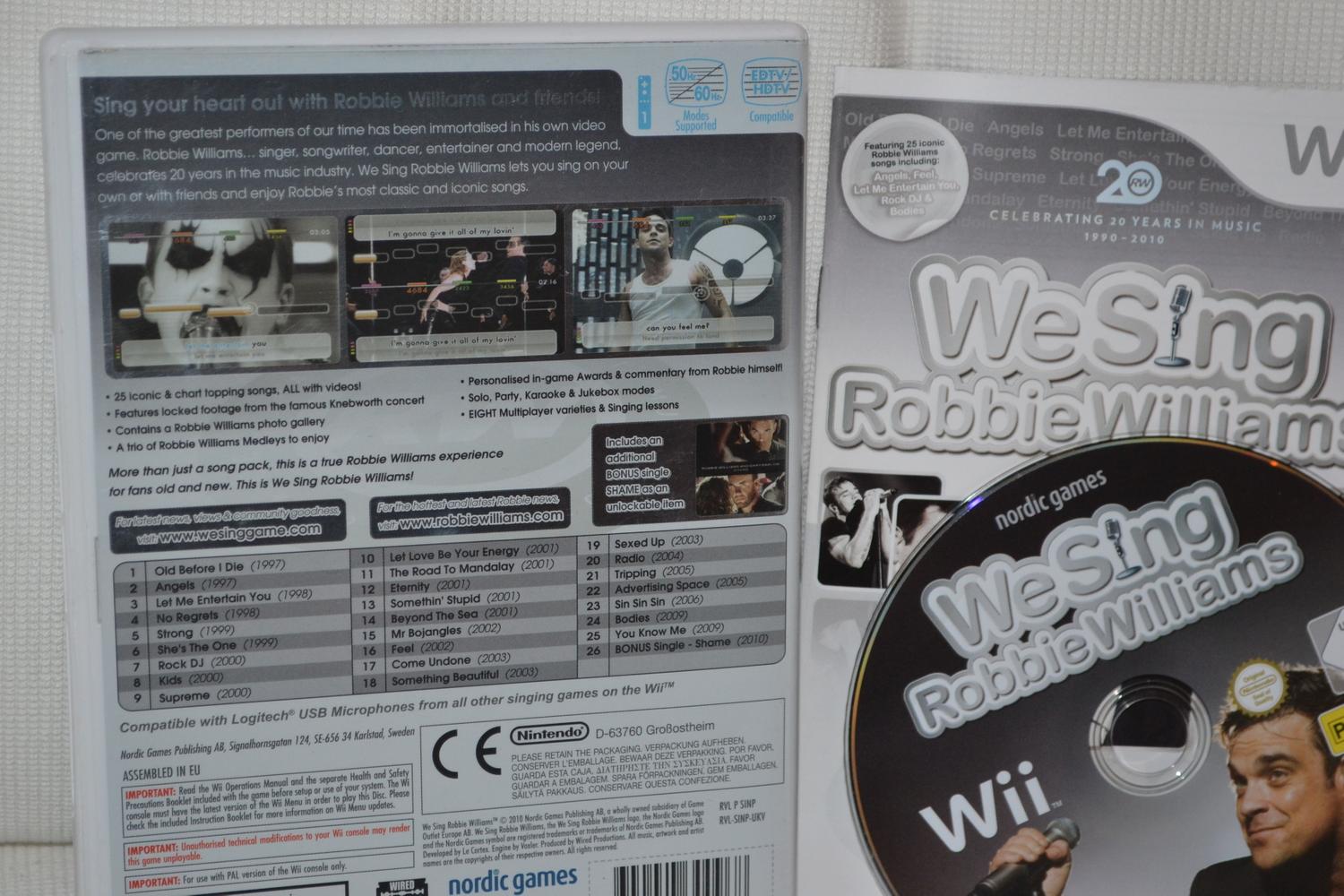 We Sing Robbie Williams Wii Nintendo Komplett Fint Skick