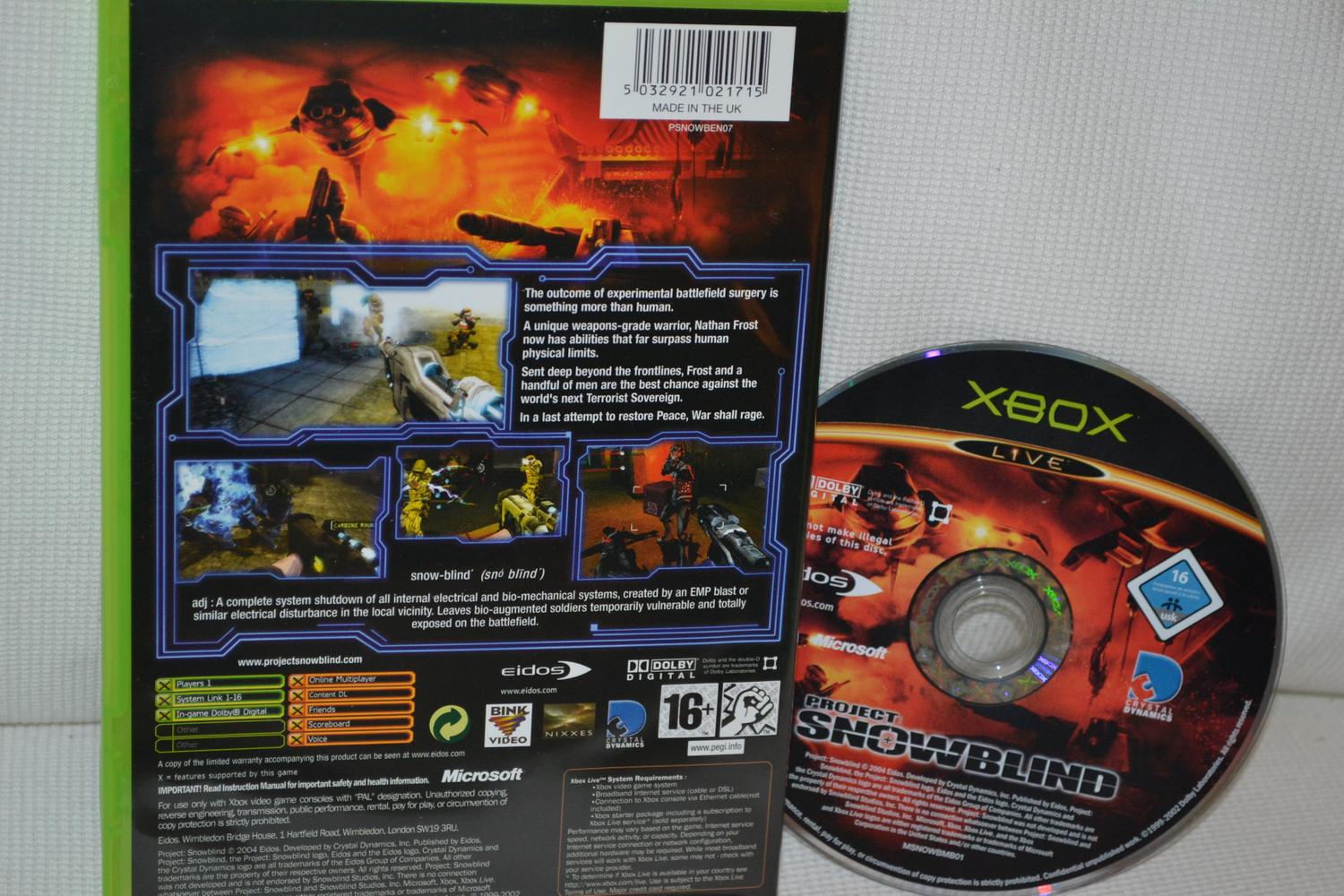Project: Snowblind XBOX (Utan Manual) Fint Skick
