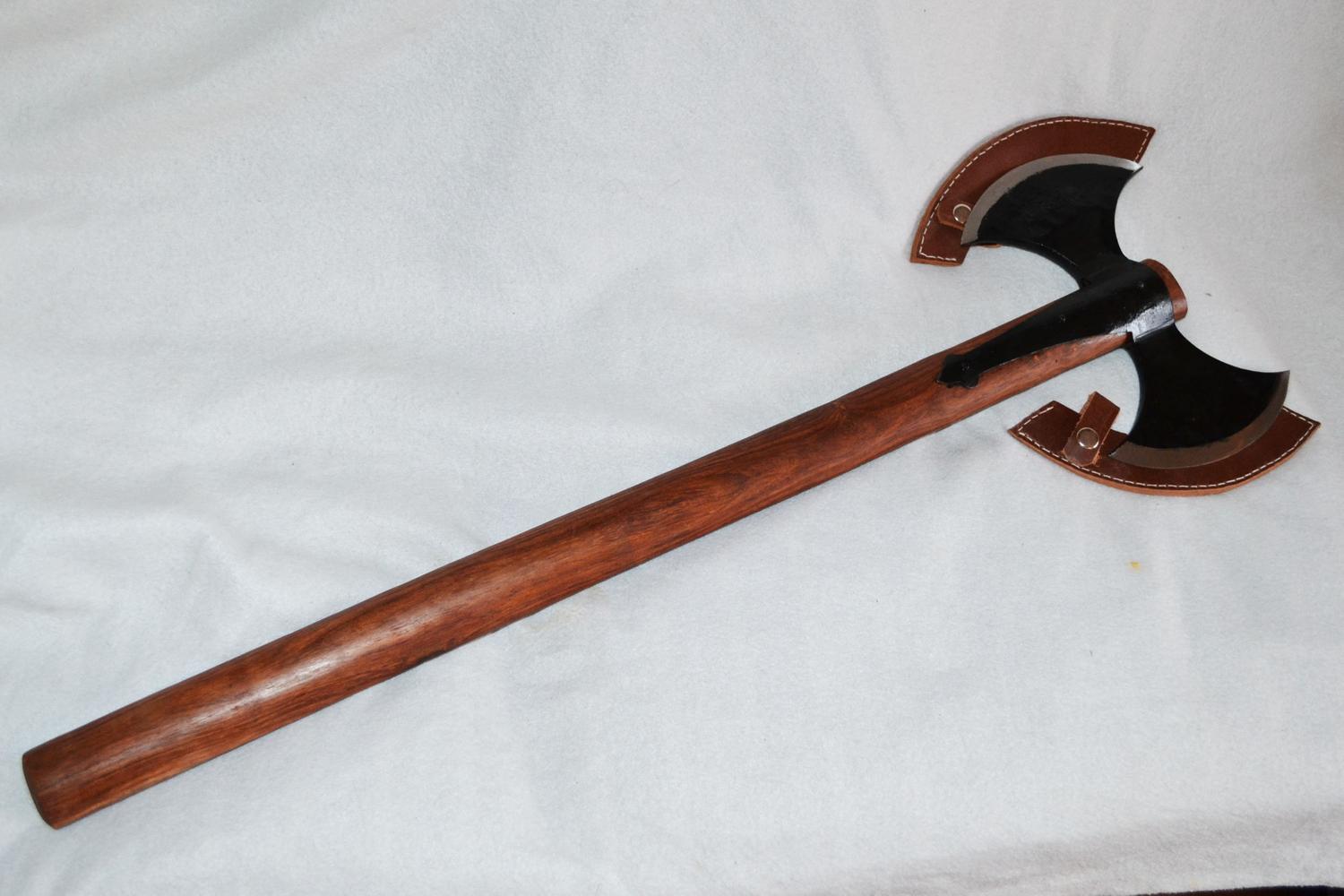 Dubbelyxa Medeltid Yxa Medieval Double Axe 85/28cm Ny