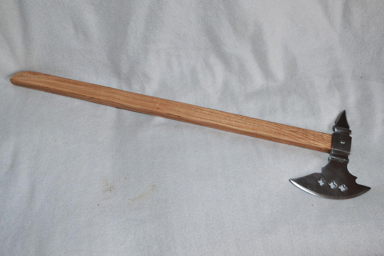 Stridsyxa Medeltid 1400-tal Yxa Trä/metall 73/20cm Ny