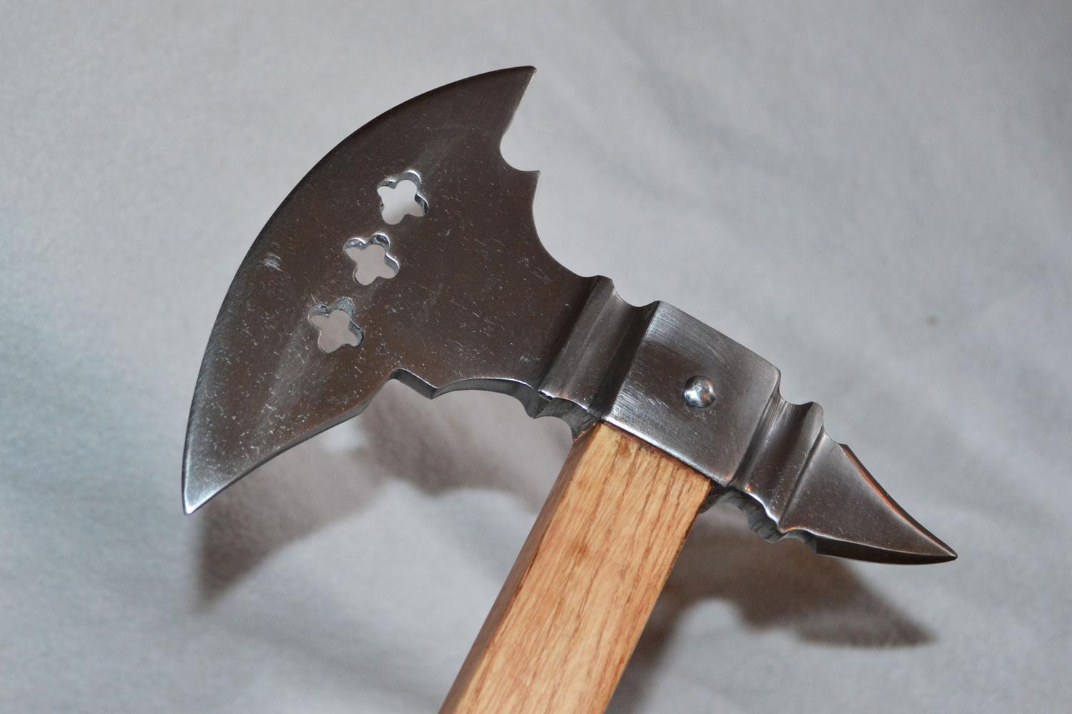 Stridsyxa Medeltid 1400-tal Yxa Trä/metall 73/20cm Ny