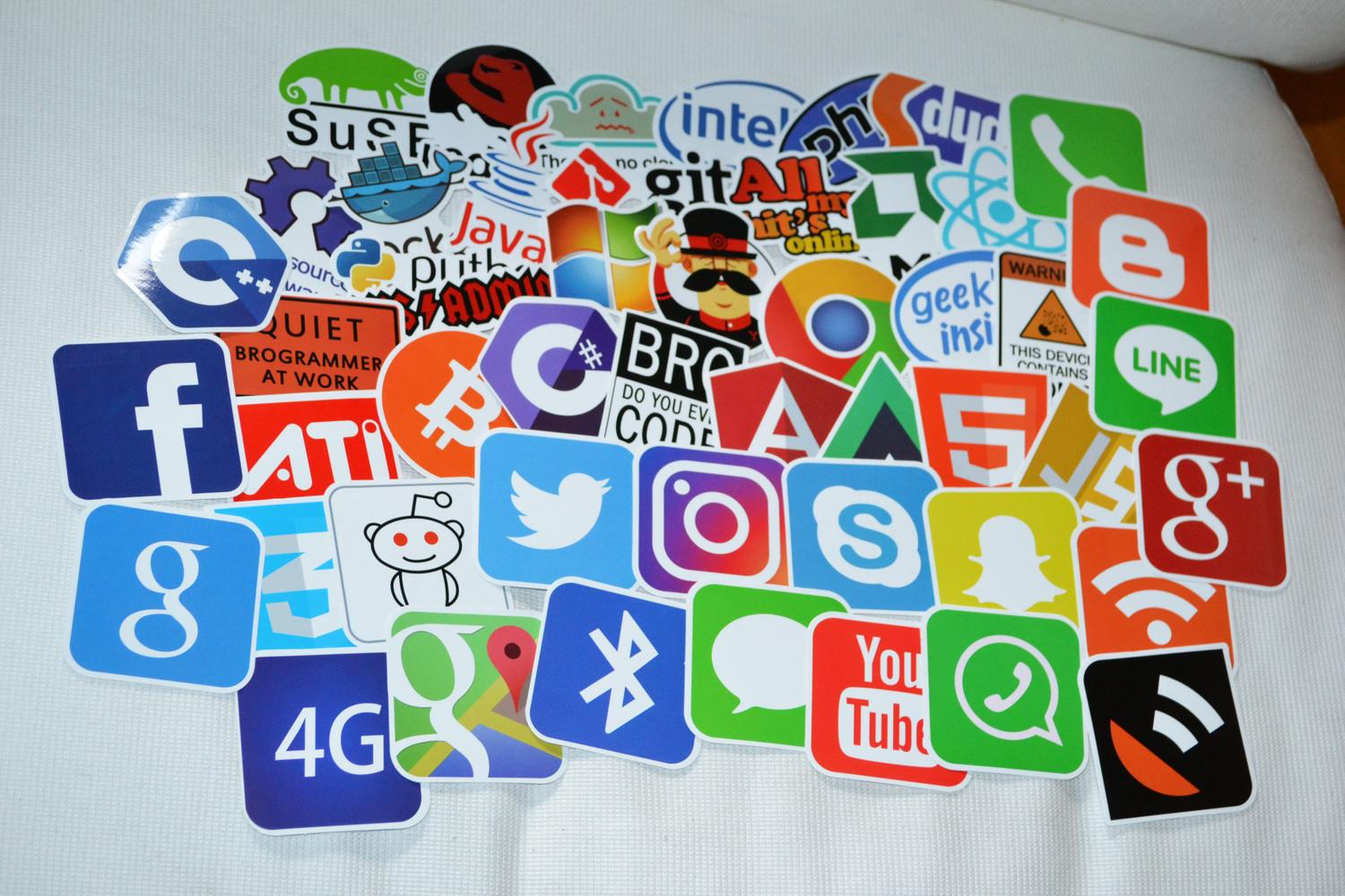 Programmering Youtube Dator CC++ Bluetooth 50st Klistermärken 8-6cm Ny