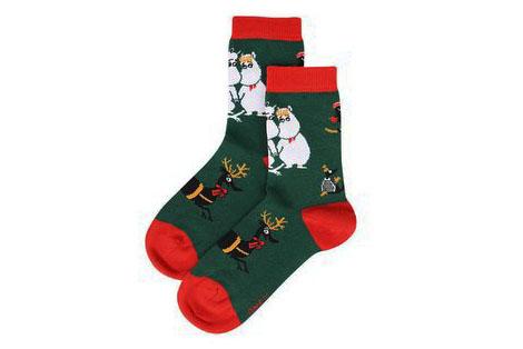 Farlig strumpor Grön/Röd Mumin (Strl 31-34) Barn Sockor Ny