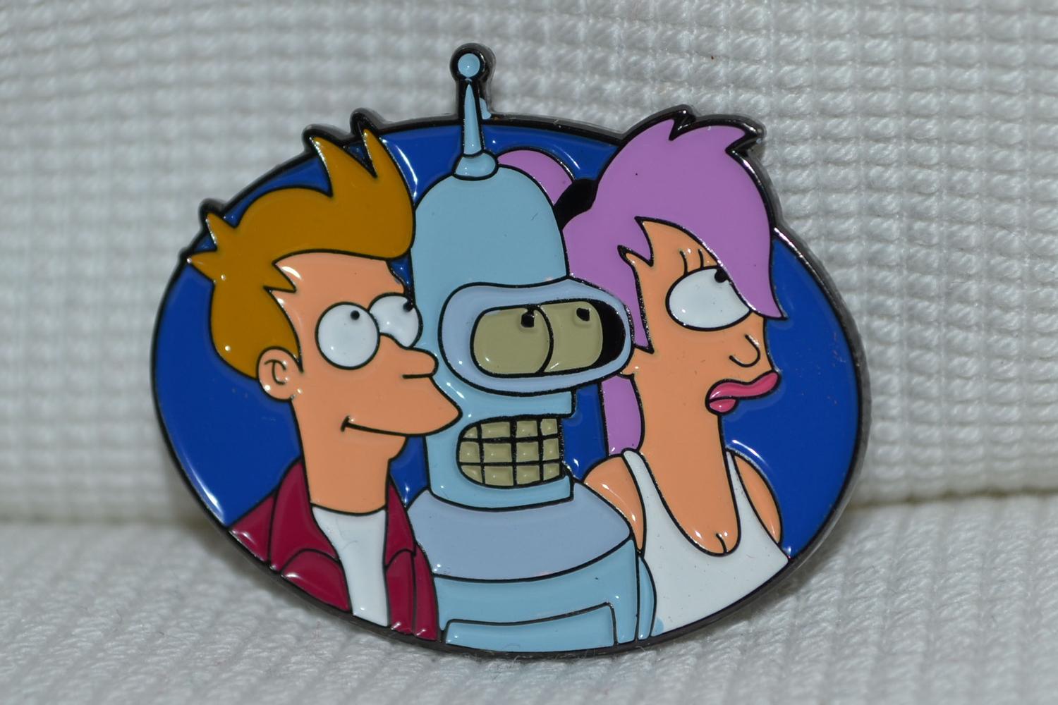 Futurama Karaktärer m. Emalj Brosch Pin 4cm Ny