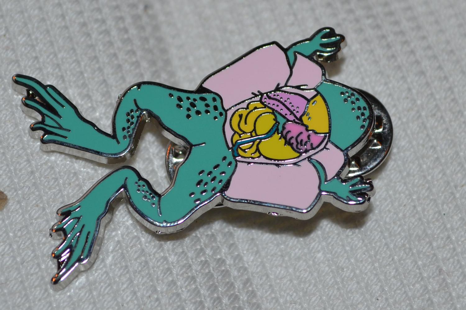 Groda Dissektion Biologi m. Emalj Brosch Pin 4cm Ny