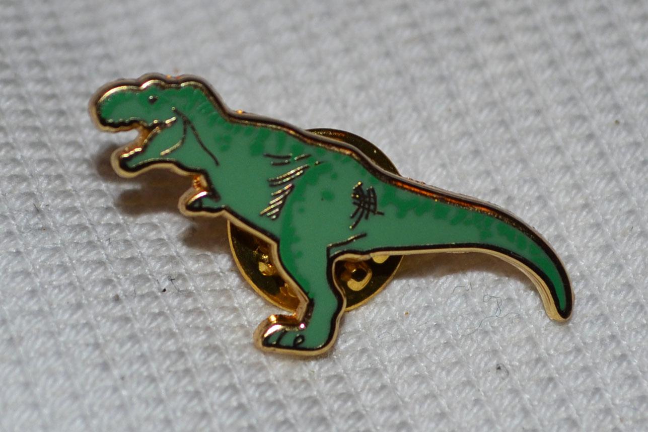Dinosaurie Tyrannusaurus Rex m. Emalj Brosch Pin 3cm Ny