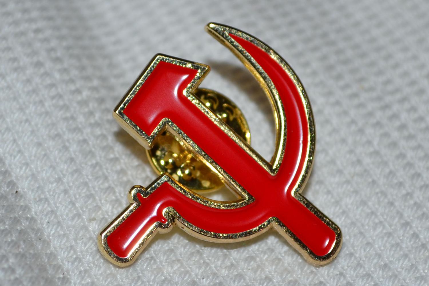 Hammaren & Skäran Sovjet CCCP Kommunism m. Emalj Brosch Pin 3cm Ny