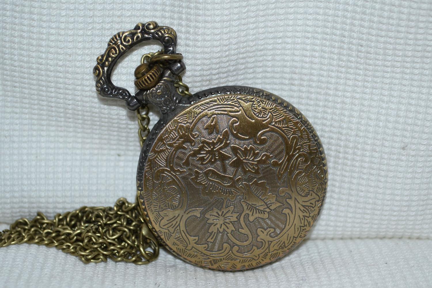 Olof Frost m Stjärna Fickur (Quartz) Brons Halsband Ny