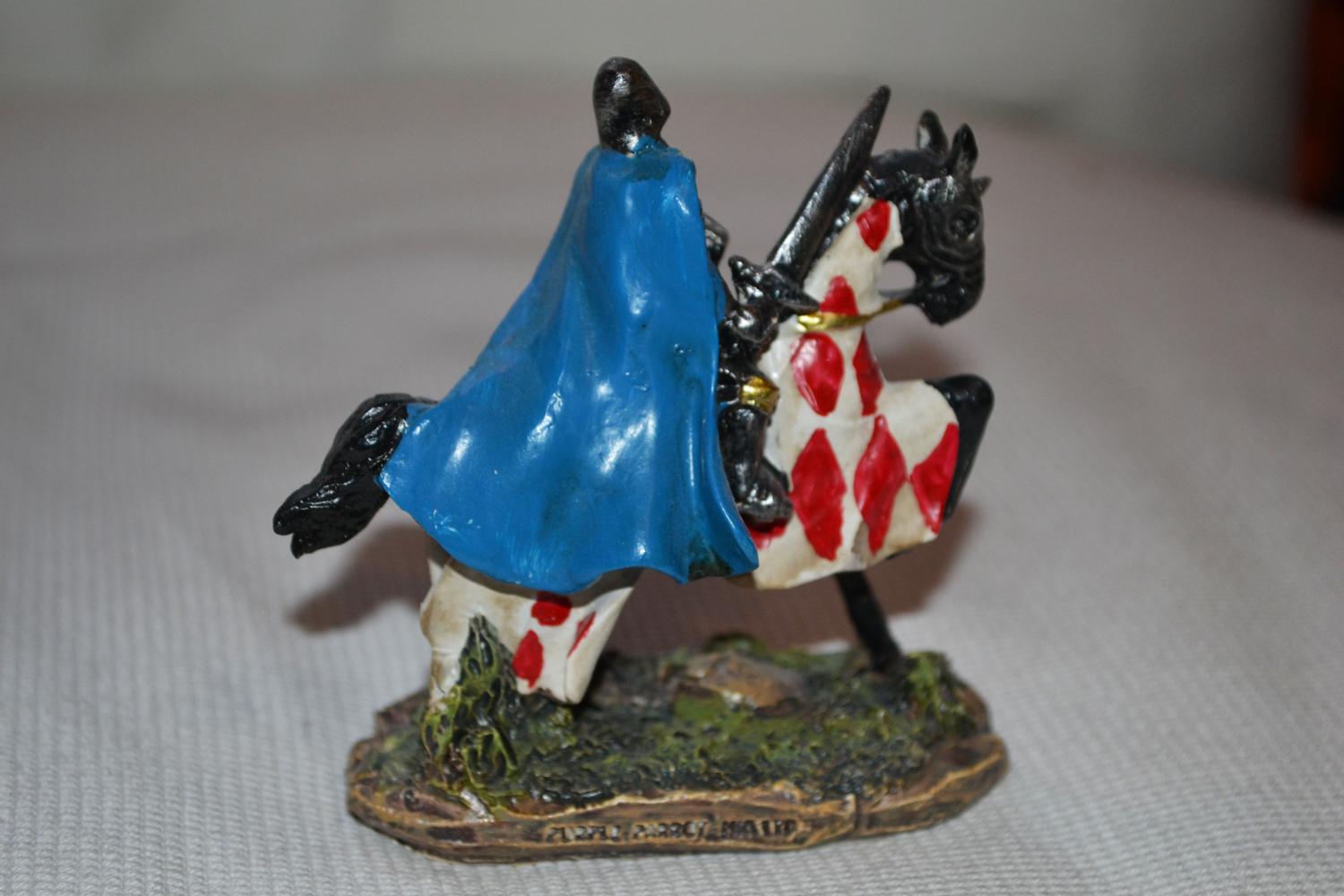 Templar Blå Kappa Riddare På Häst #C 12cm Puckator Ny